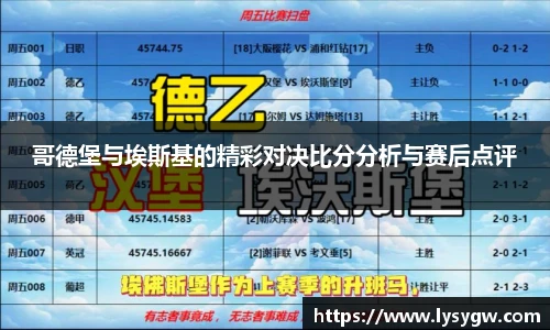 哥德堡与埃斯基的精彩对决比分分析与赛后点评
